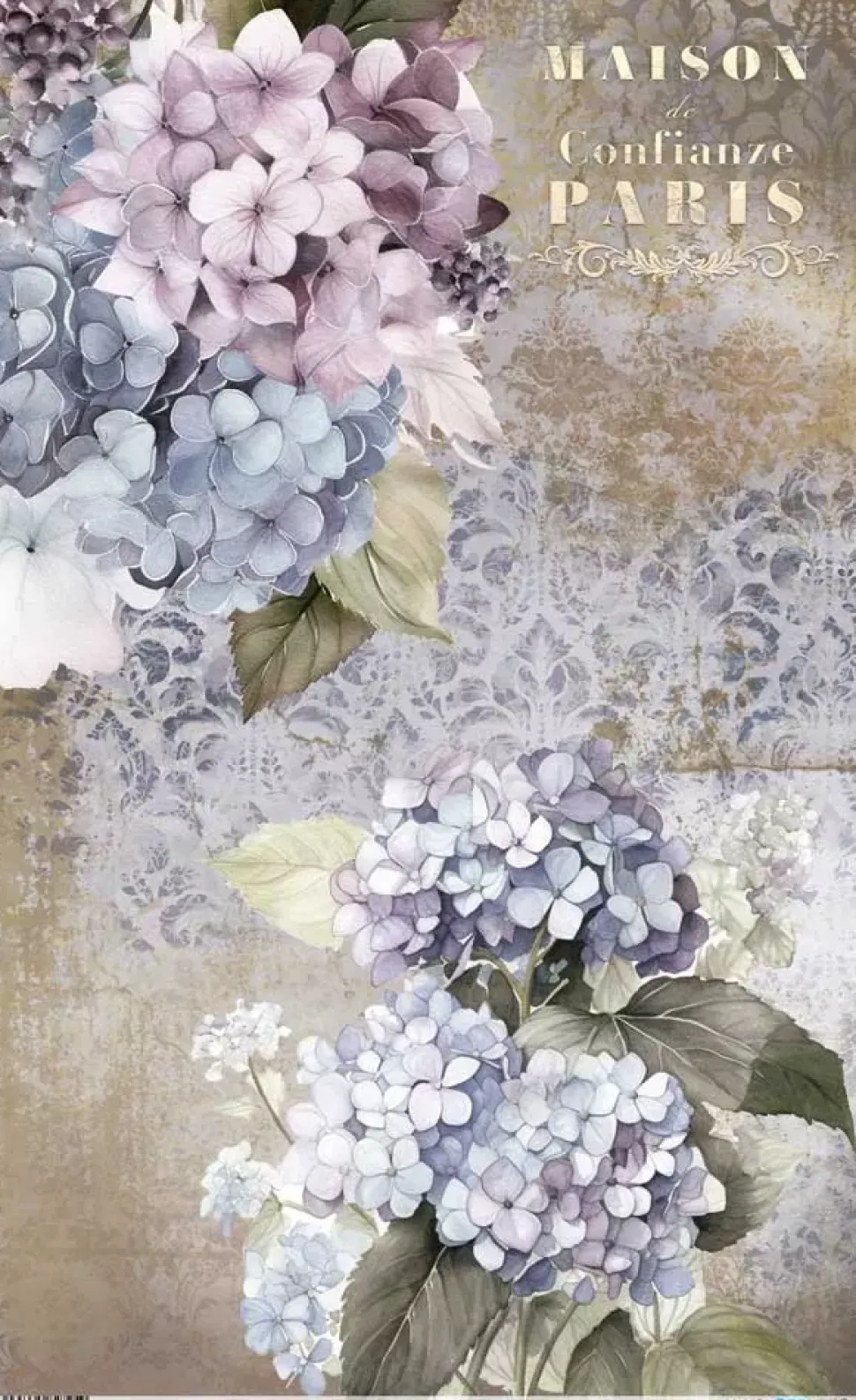 Papel de Arroz Hydrangeas II La Vie en Fleurs PapersForYou 54x33cm