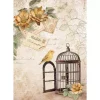 Papel de arroz Jaula Romantic Golden Harmony Stamperia 21x30cm