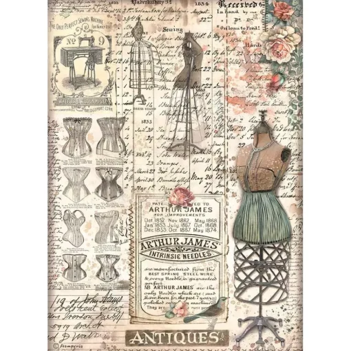 Papel de arroz Maniquís Brocante Antiques Stamperia 21x30cm