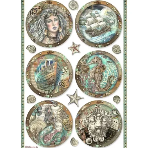 Papel de arroz Ojos de Buey Songs Of The Sea Stamperia 21x29cm