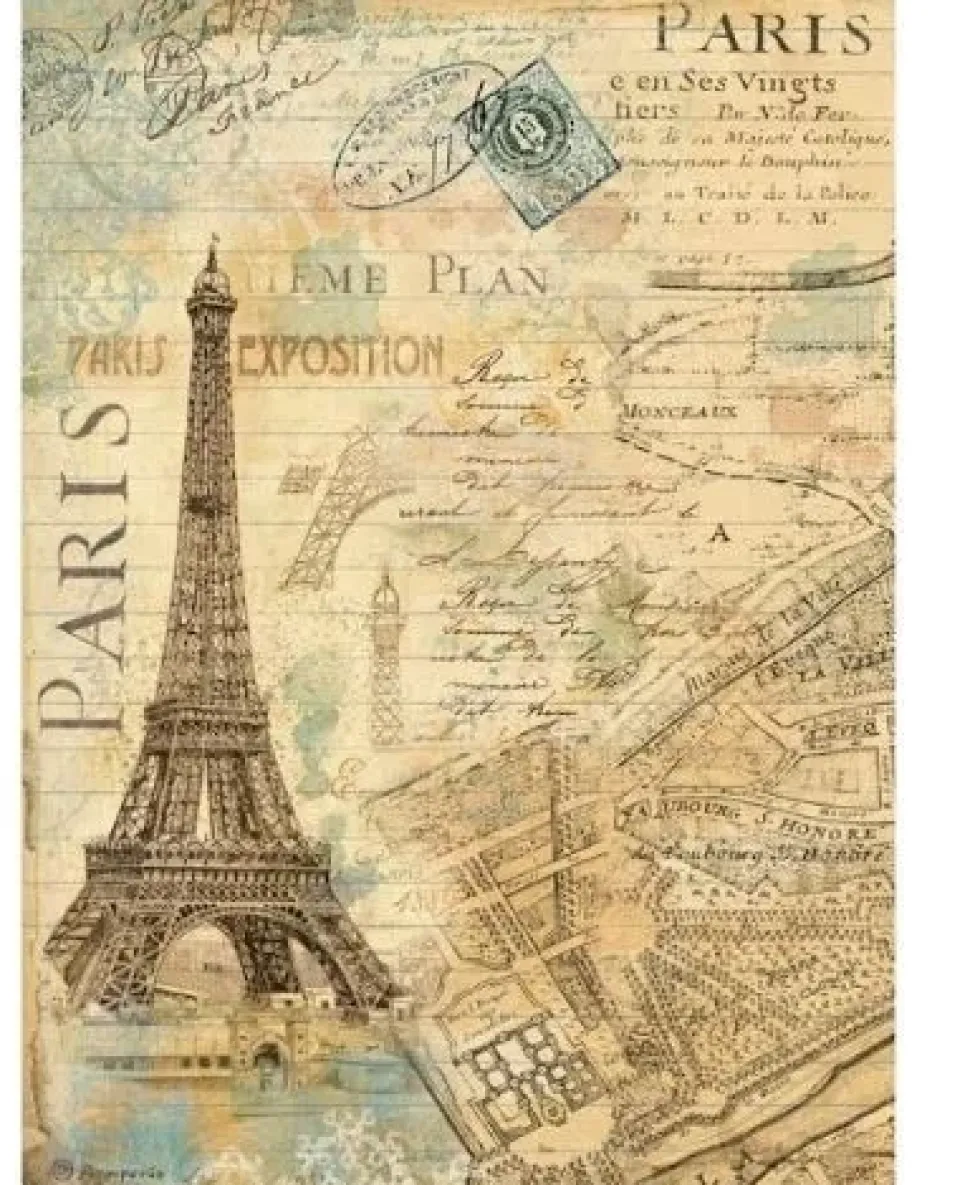 Papel de arroz Paris Around the World Stamperia 21x29,7cm