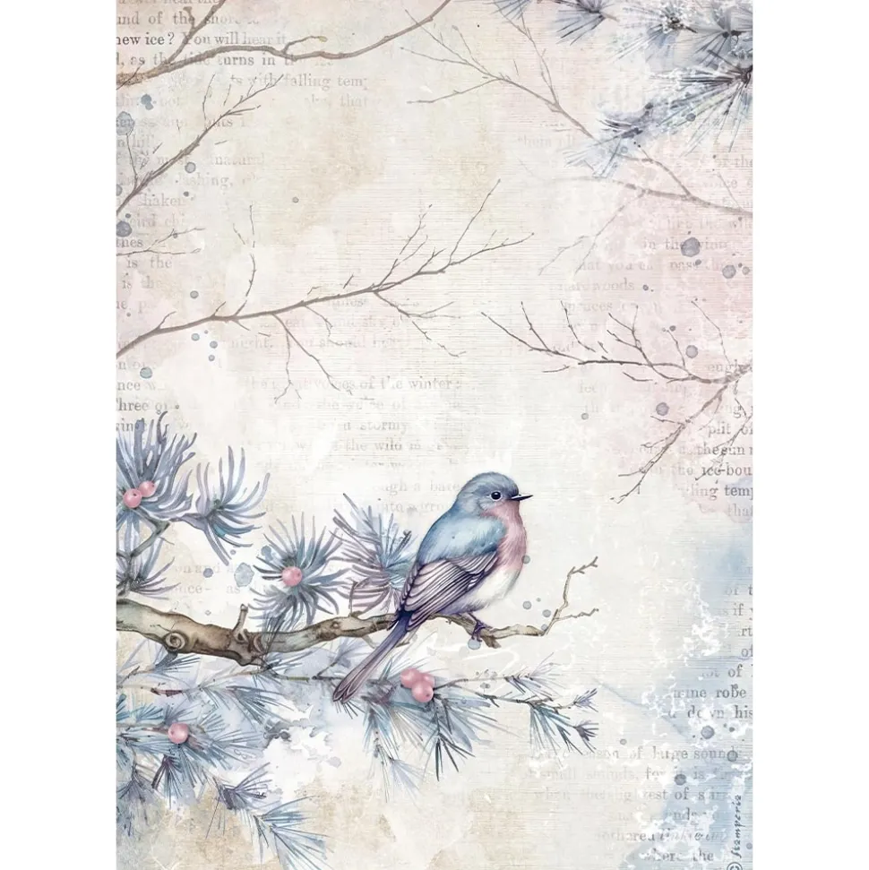 Papel de arroz Pájaro Dewdrops Stamperia 21x30cm