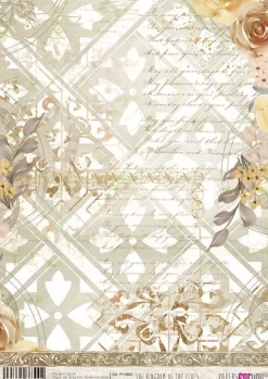 Papel de Arroz Rosas Beige The Kingdom of the Elves PapersForYou 30x21cm