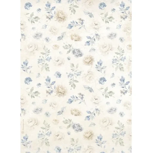 Papel de arroz Rosas Blancas Timeless Stamperia 21x30cm