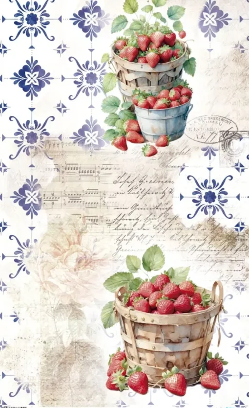 Papel de Arroz Strawberry IV Fruits Market PapersForYou 54x33cm