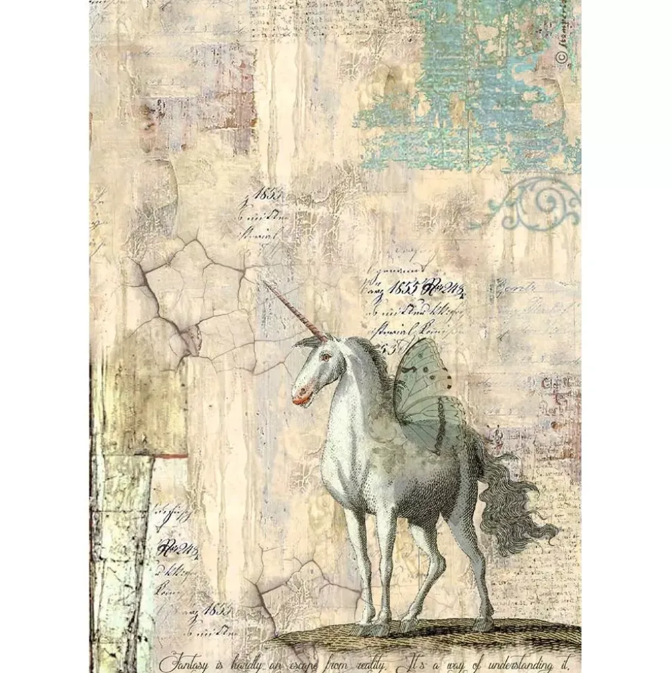 Papel de arroz Unicornio Wonderland Stamperia 21x30cm