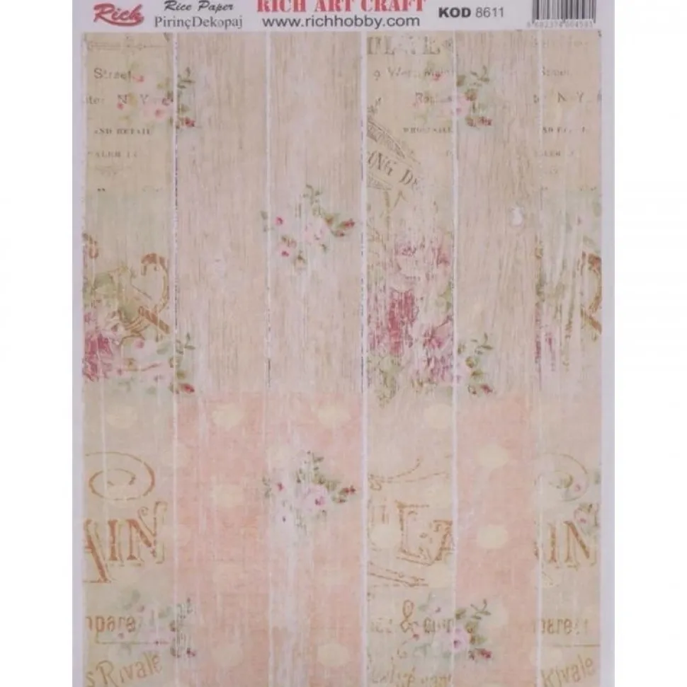 Papel de Arroz Vintage madera Rich 29x42cm
