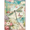 Papel de arroz Wonderland libélula Stampería 21x29,7cm