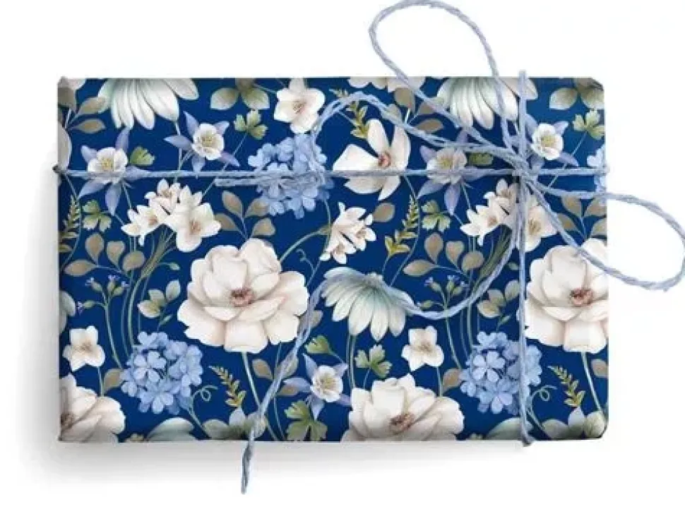 Papel flores azules y blancas Kartos 49,5x68cm