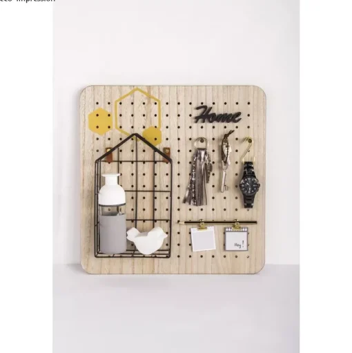 Pegboard cuadrado de madera Pin and Peg