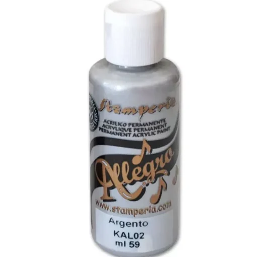 Pintura Acrílica Allegro Plata Stamperia 59ml