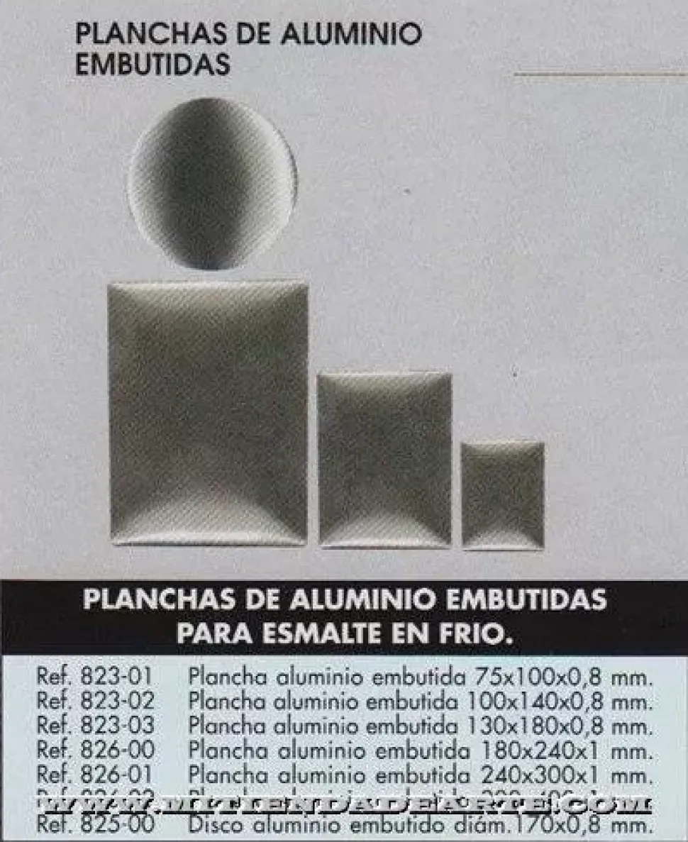 Planchas de aluminio embutidas Reig