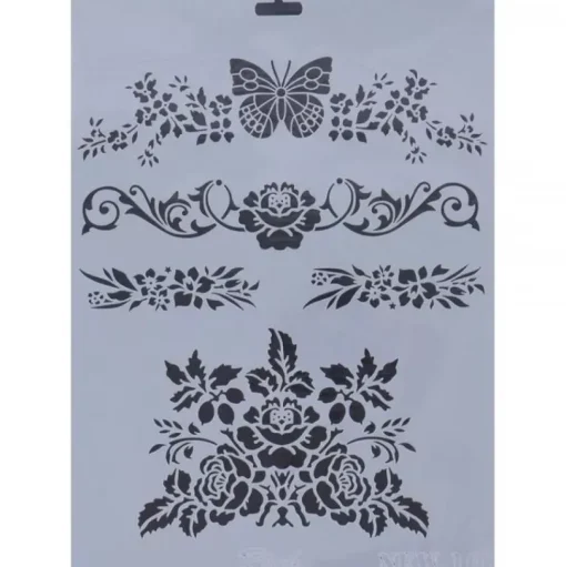 Plantilla de stencil Cenefas Florales Rich 25x35cm