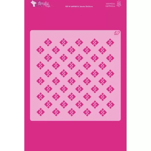Plantilla de stencil Cuadrados rombos 20x20cm