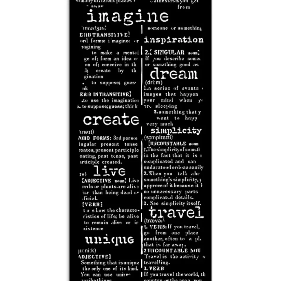 Plantilla de stencil Diccionario Secret Diary Stamperia 12x25cm