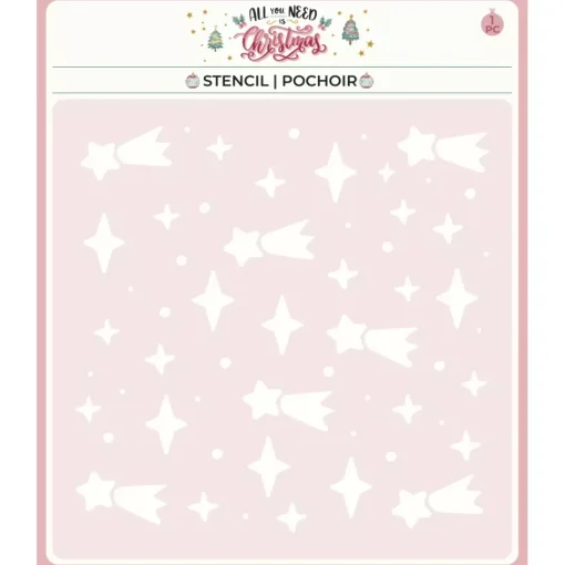 Plantilla de Stencil Estrellas All You Need is Christmas Craftelier 15x15cm