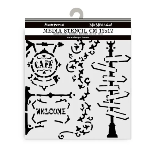 Plantilla de stencil Farola Art of Travelling Stamperia 12x12cm