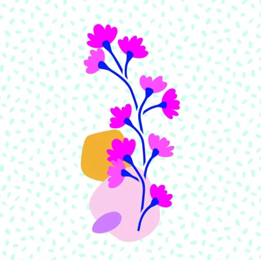 Plantilla de Stencil Flores Color Block Artemio