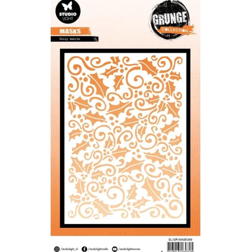 Plantilla de Stencil Holly Swirl Grunge Collection Studio Light