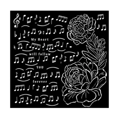 Plantilla de Stencil Notas Musicales Precious Stamperia 18x18cm