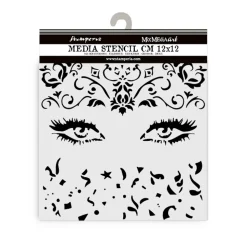 Plantilla de stencil Ojos Masquerade Stamperia 12x12cm