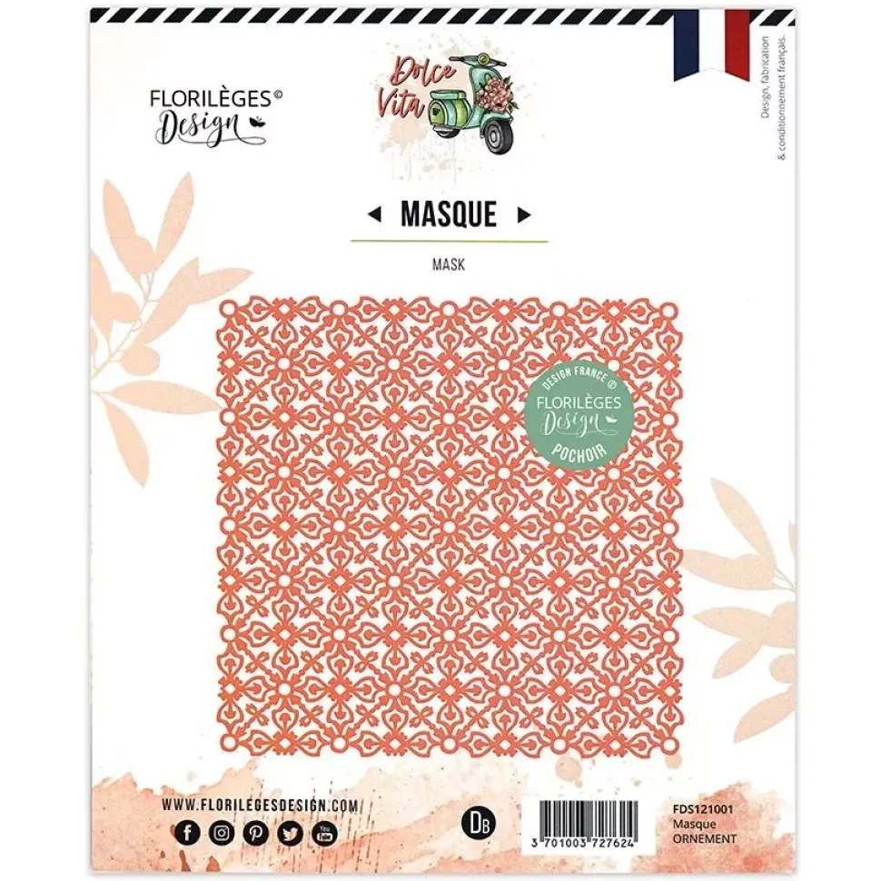 Plantilla de Stencil Ornement Florilèges Design 15x15cm