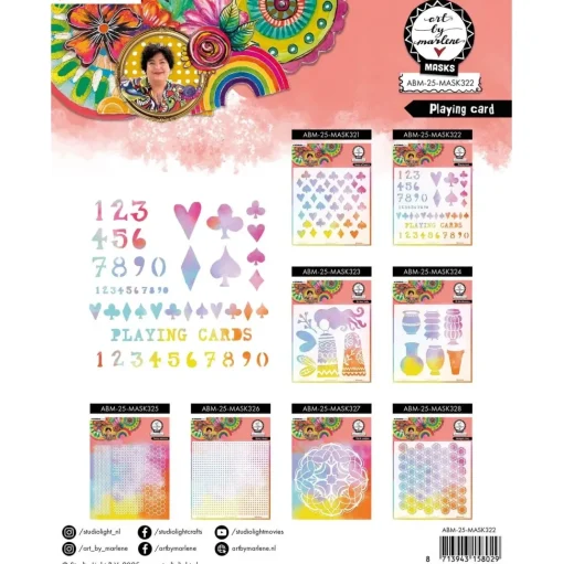 Plantilla de stencil Playing Card Art By Marlene Studio Light