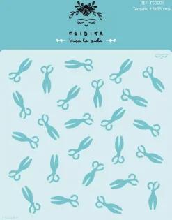 Plantilla de stencil Tijeras 15x15cm Fridita