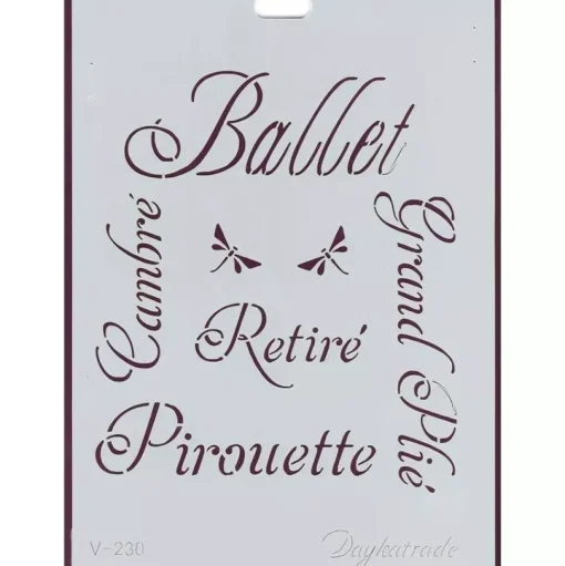Plantilla de Stencil V-230 Ballet 15x21cm Dayka