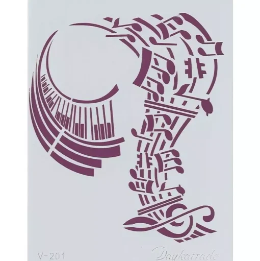 Plantilla de Stencil V-201 Pentagrama 15x21cm Dayka