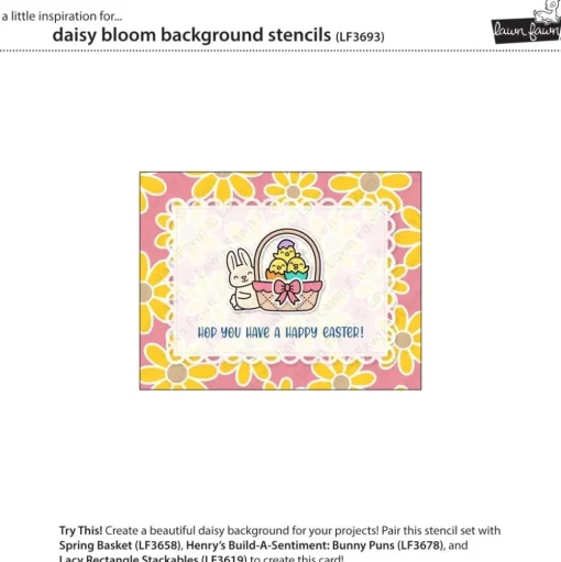 Plantillas de stencil Daisy Bloom Background Lawn Fawn