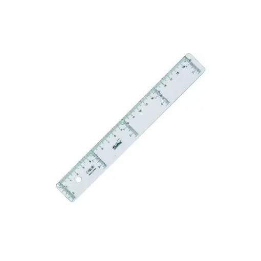 Regla de Plástico Transparente 20cm Safta