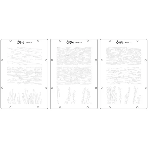 Sellos + plantillas de stencil Nature Sizzix