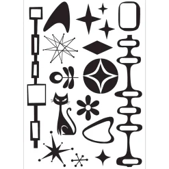 Sellos + plantillas de stencil Retro Sizzix