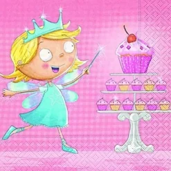 Servilletas de Papel Hada y Cupcakes 33x33cm