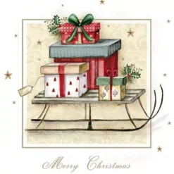 Servilletas de papel Merry Christmas Sleigh Jet Papier 33x33cm