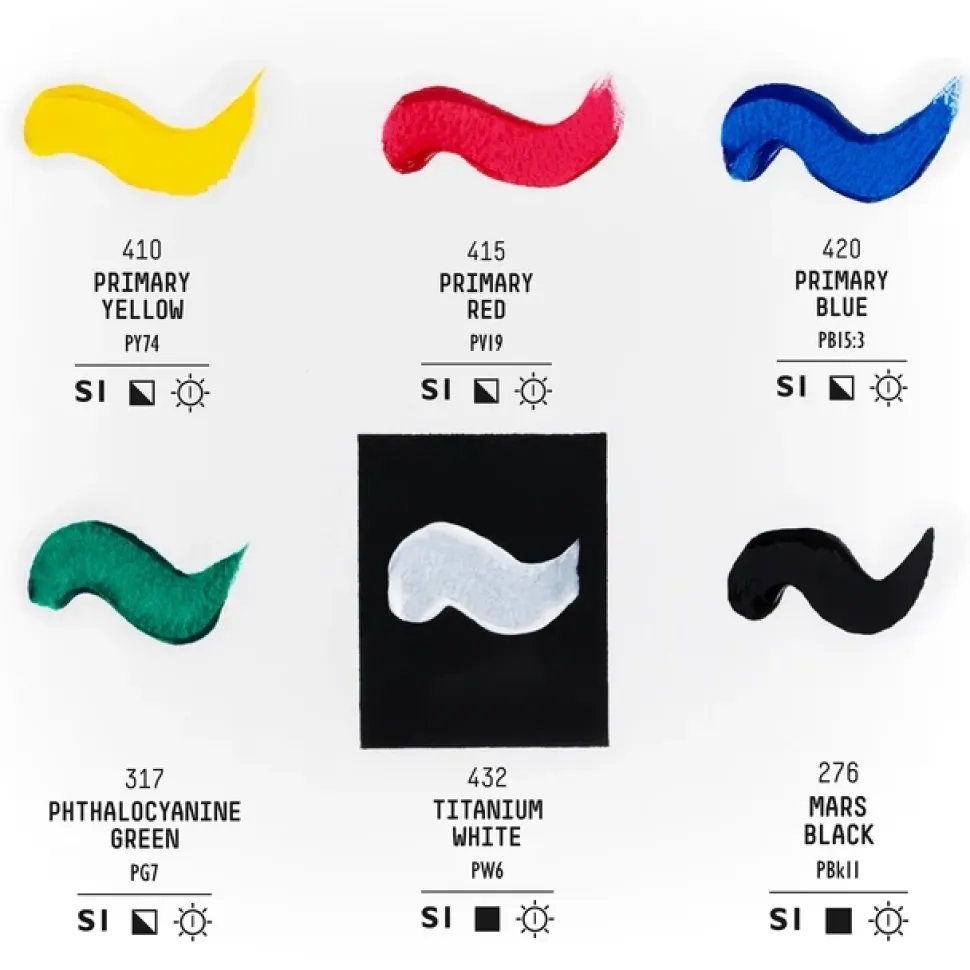 Set 6 acrílicos Fluid Basics Liquitex 118ml