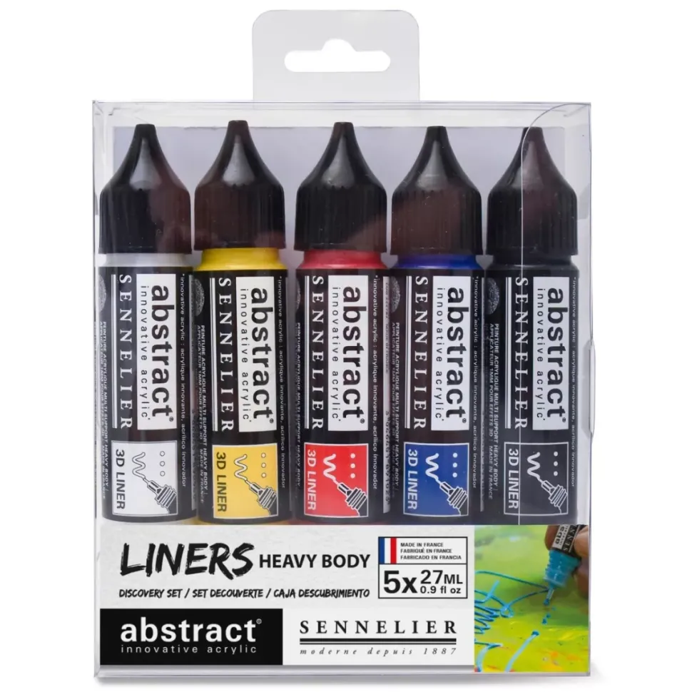 Set 5 Acrílicos Liner Abstract Colores Primarios Sennelier 27ml
