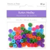 Set 80 Botones Color Brillante Multicraft 9mm