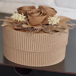 Set 3 cajas circulares de regalo kraft Fabrika Decoru