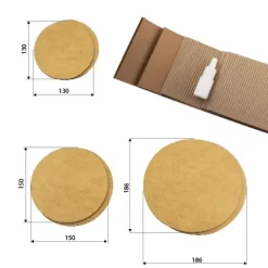 Set 3 cajas circulares grandes de regalo kraft Fabrika Decoru