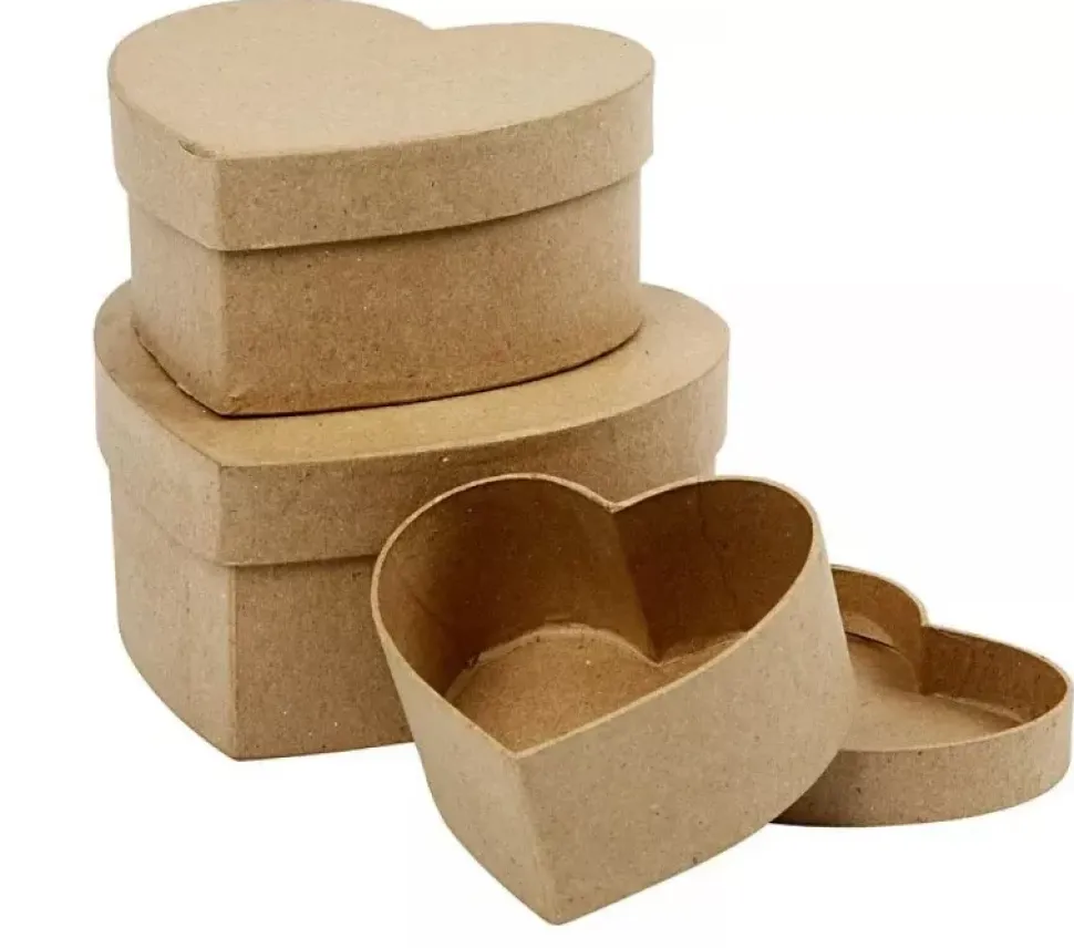Set 3 Cajas Corazón de Papel Maché Creativ Company