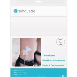 Set 2 Calcomanías Tatuajes Blanco Silhouette