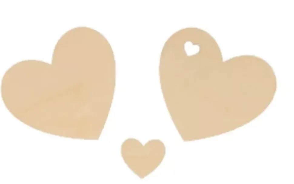 Set 40 Corazones Madera On se Marie Artemio