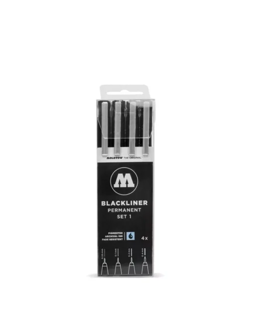 Set #1 de 4 rotuladores calibrados Blackliner Molotow
