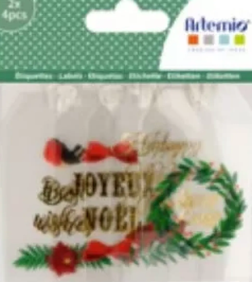 Set 8 Etiquetas en Acetato Merry Christmas Artemio