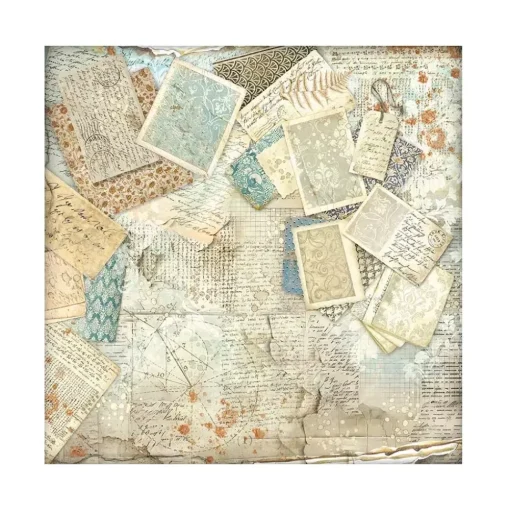 Set 4 hojas de tela Fabric Alterego Stamperia 30x30cm