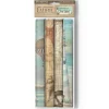 Set 4 hojas de tela Fabric Sea Land Stamperia 30x30cm