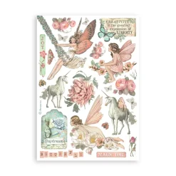 Set 8 hojas de Washi tape Wonderland Stamperia A5