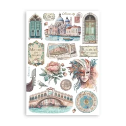 Set 8 hojas de washi tape Venice City Of Art Stamperia